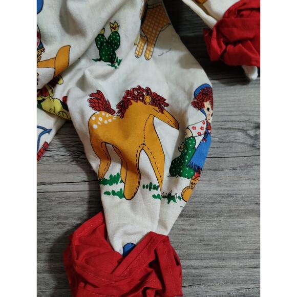 Vtg Clown Big Creepy Shelf Sitter Happy Raggedy & Andy Print Costume Handmade - Picture 5 of 10